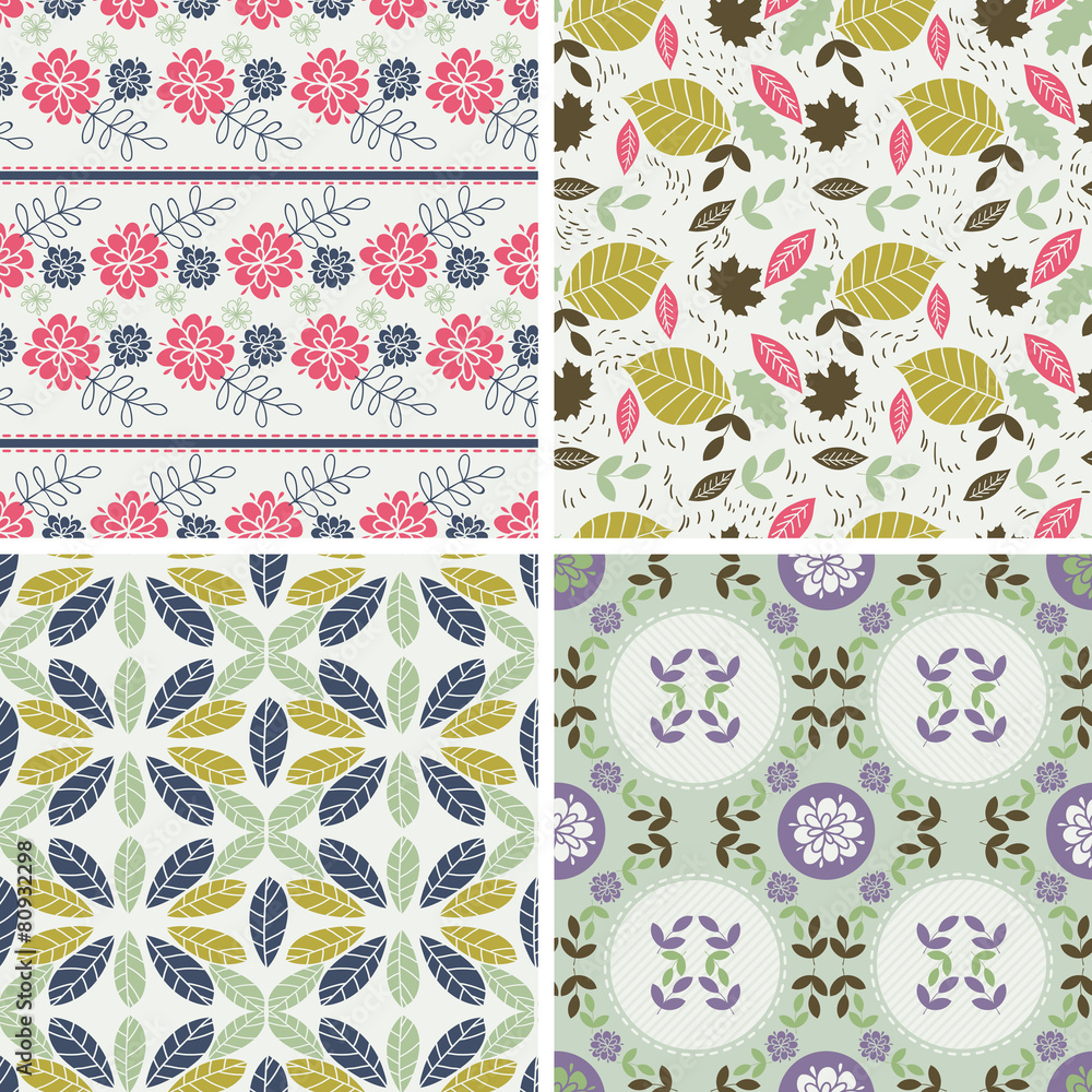 Floral Patterns and seamless backgrounds. Printing onto fabric a