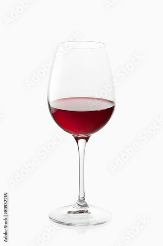 Wine. Glass of wine on white background