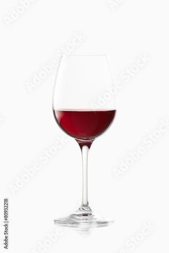 Wine. Glass of wine on white background