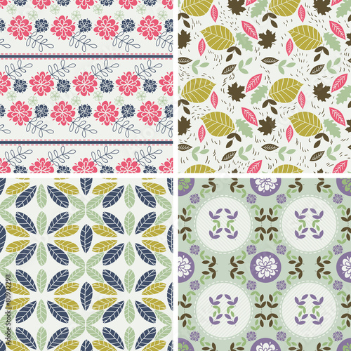 Floral Patterns and seamless backgrounds. Printing onto fabric a