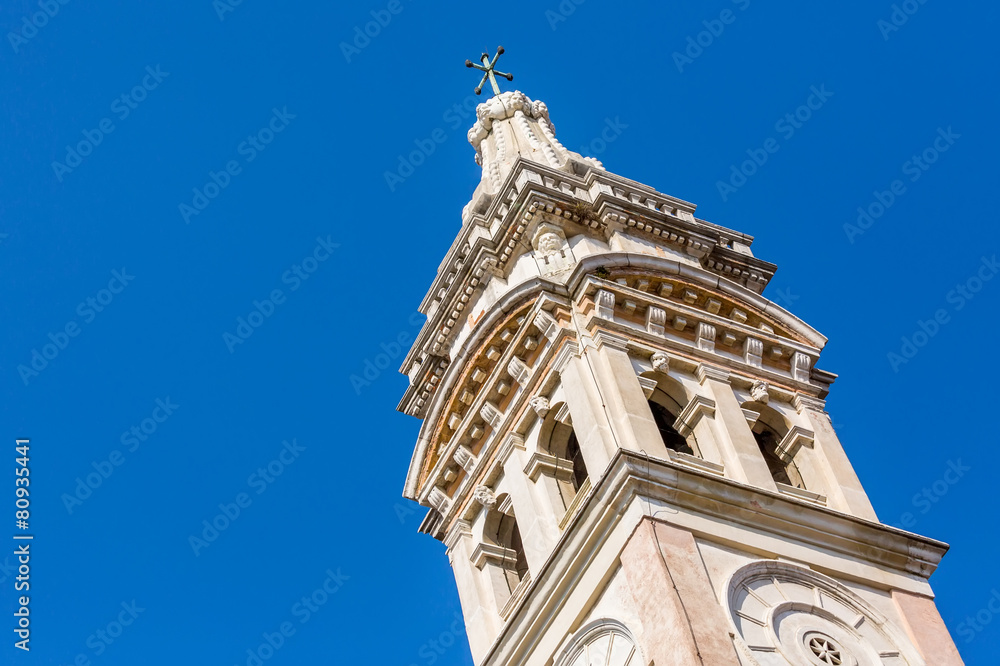 Architectural detail of church of venice, italy, europe