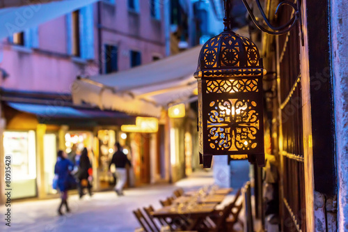 Photography Old romantic street in Venice, Italy