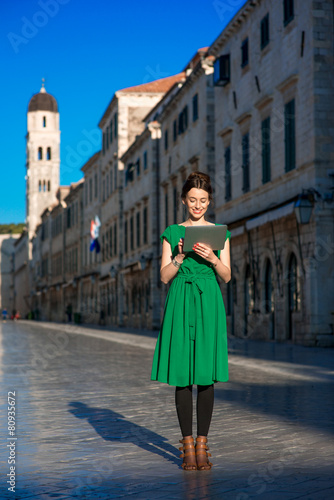 Woman traveling in Dubrovnik city © rh2010