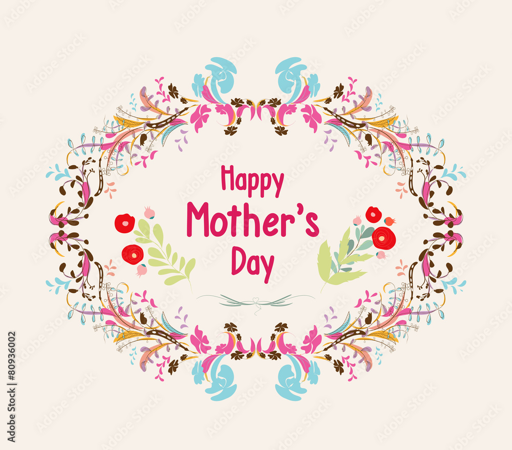 Happy mothers day card. Bright spring concept illustration with Happy mothers day card. Bright spring concept illustration with