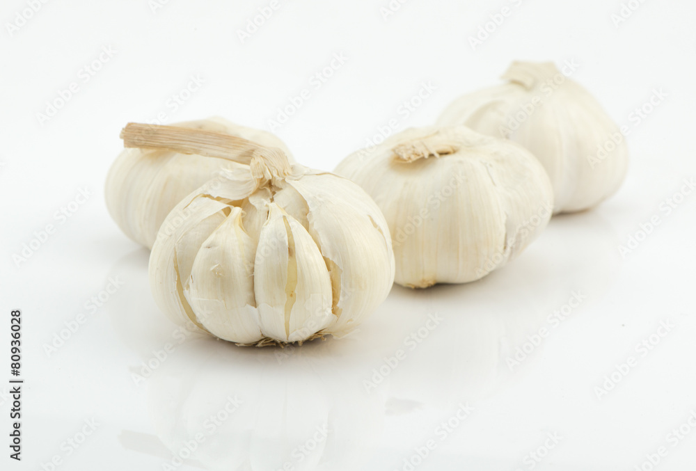 garlic isolated on white background garlic isolated on white background