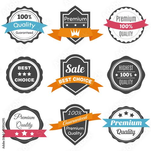 Collection of retro vintage labels. Best choice, premium quality