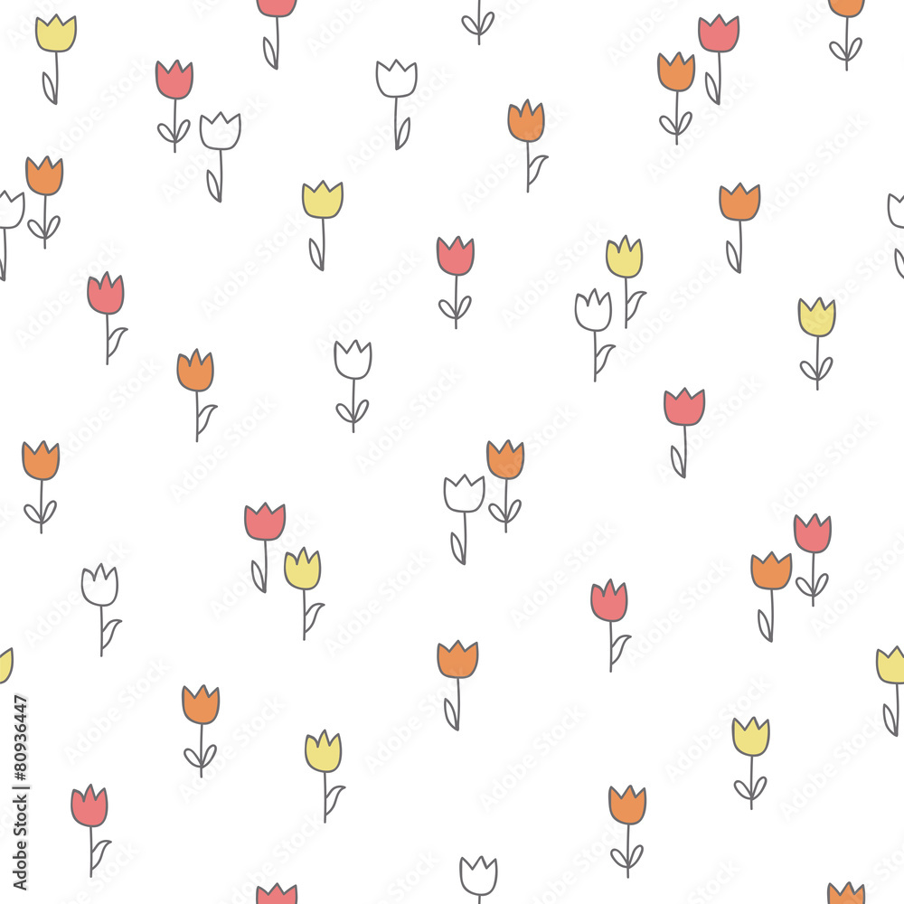 Cute seamless pattern with flowers Cute seamless pattern with flowers