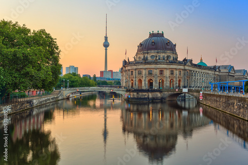 sunrise at Museum island and Alexanderplatz at Berlin, Germany photo