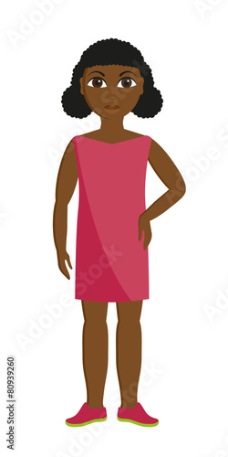 African girl in pink dress