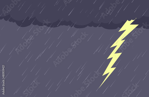 Background of Rain and Lightening