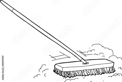 Outline Broom with Dirt