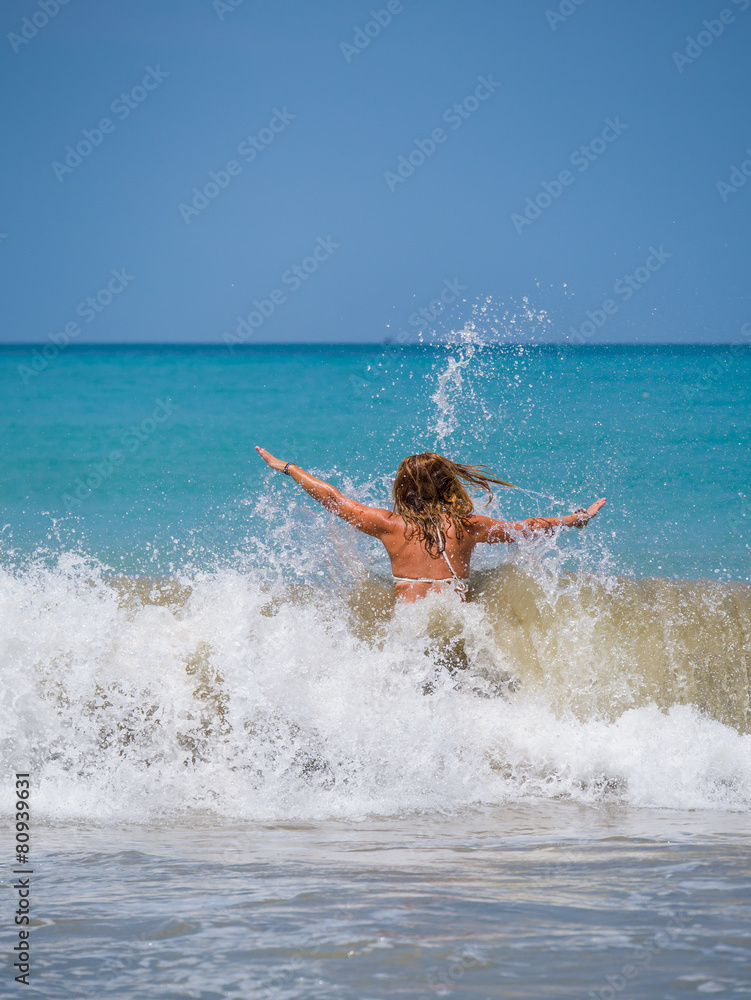 Beautiful woman on the beach. in Bali Beautiful woman on the beach. in Bali