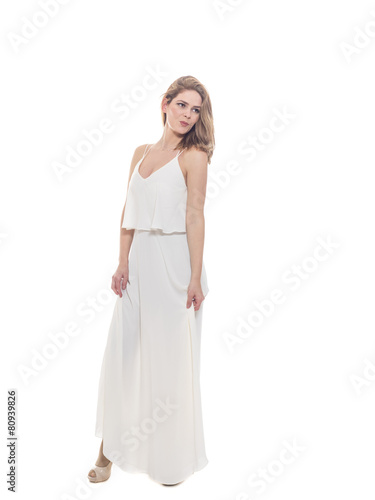 Woman in white evening gown © Netfalls