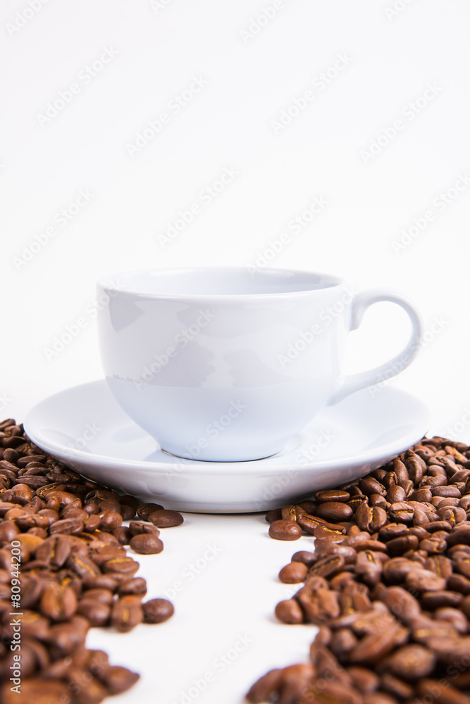 coffee bean on white paper background coffee bean on white paper background