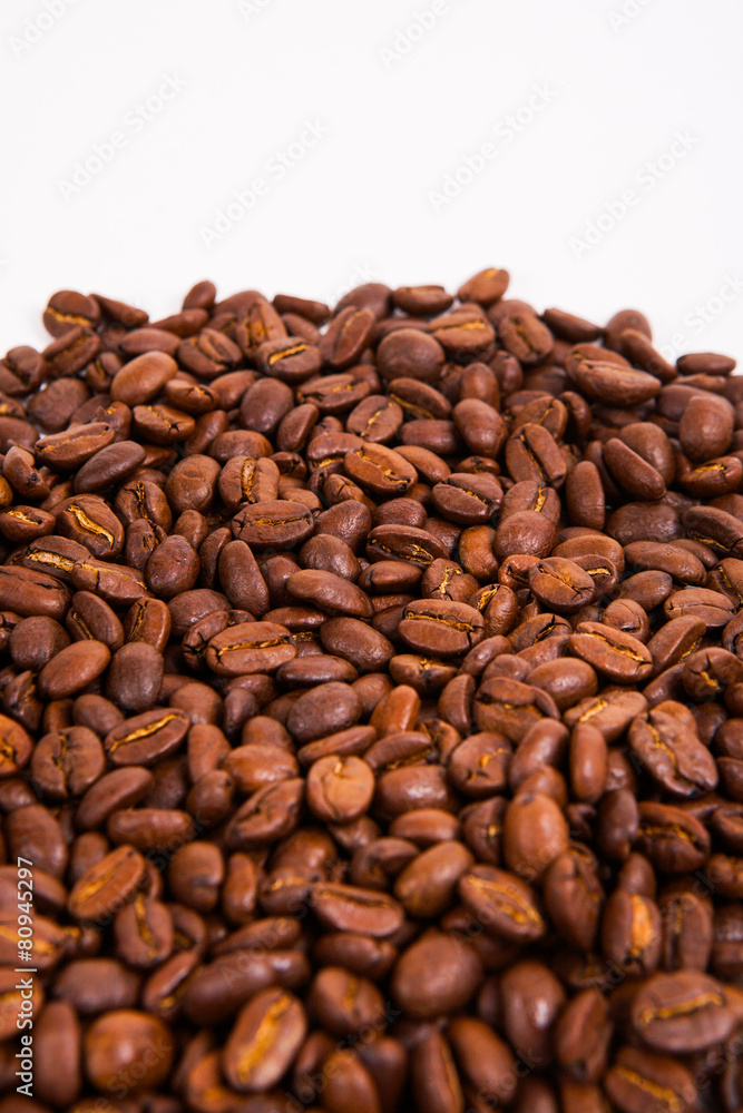 coffee bean on white paper background coffee bean on white paper background