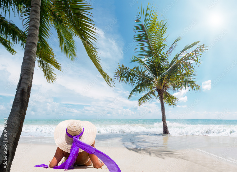Beautiful woman on the beach. Beautiful woman on the beach.