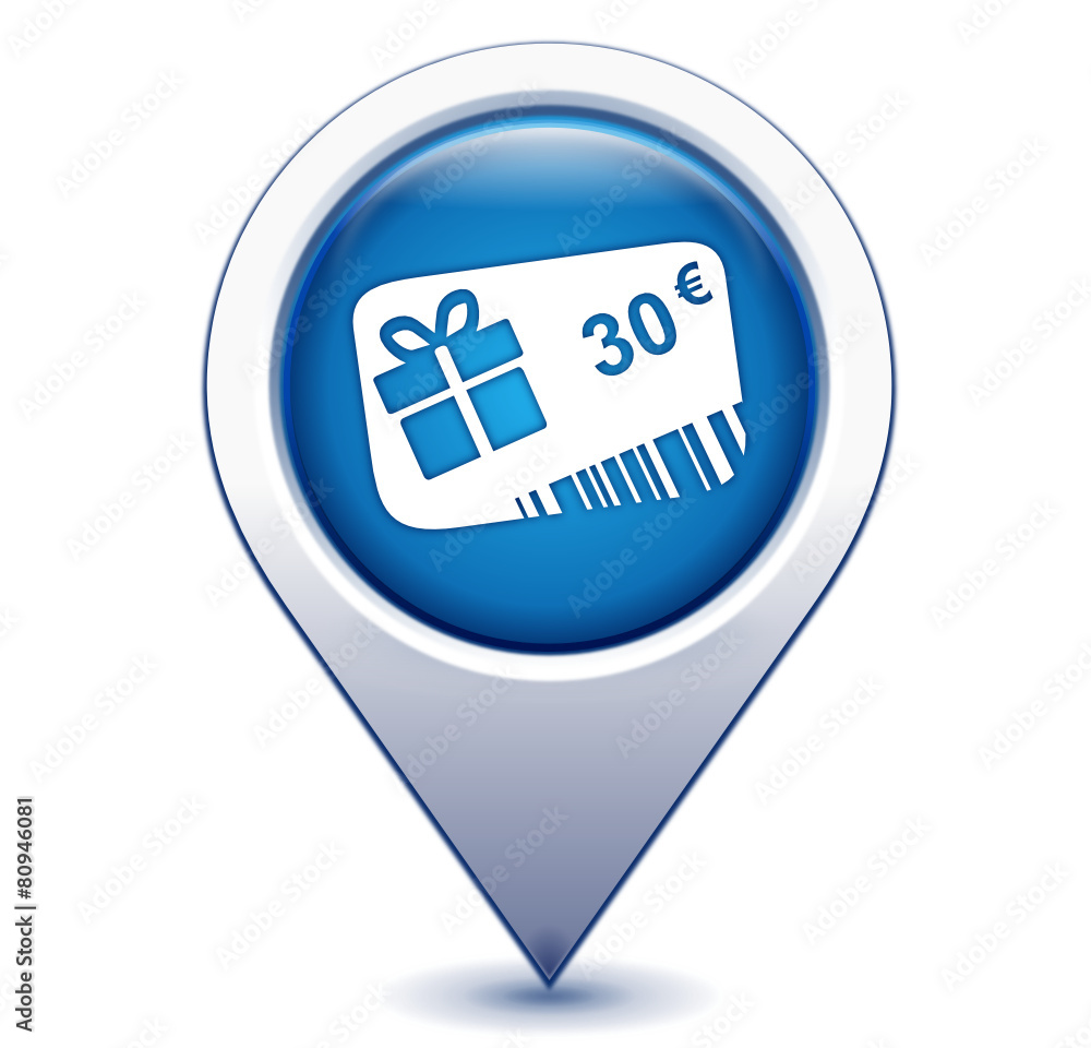 carte cadeau 30 euros sur marqueur géolocalisation bleu carte cadeau 30 euros sur marqueur géolocalisation bleu