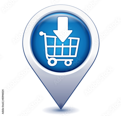 ajouter au chariot sur marqueur géolocalisation bleu