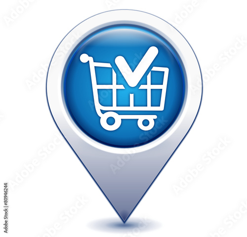 valider le chariot sur marqueur géolocalisation bleu