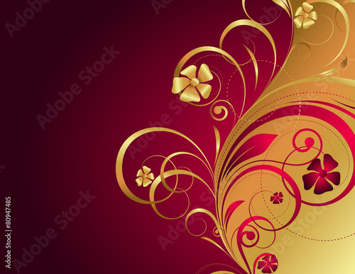 Royal Golden Floral Background