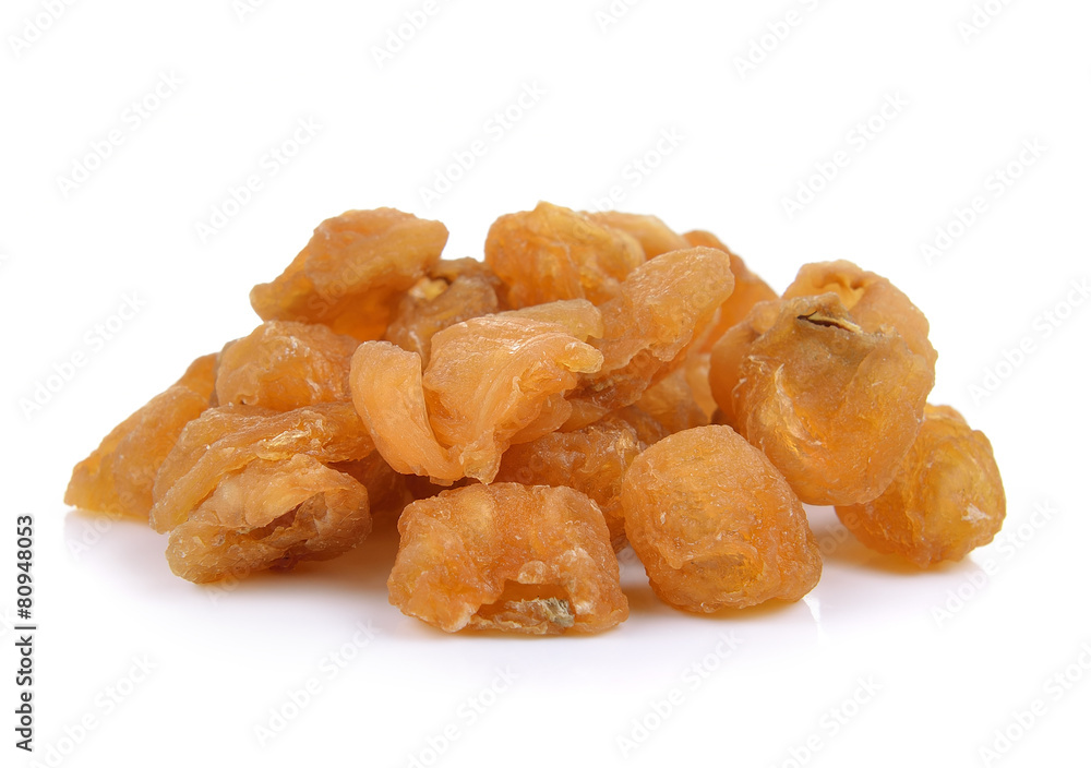 dried longan fruit on white background dried longan fruit on white background
