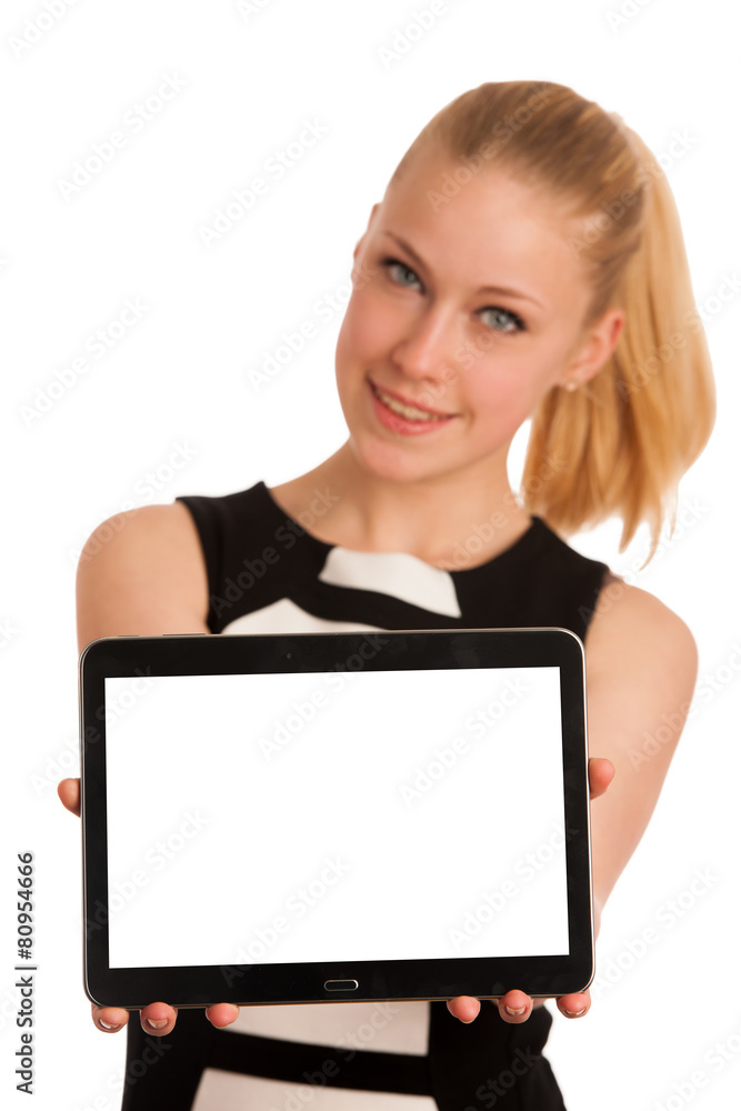 Beautiful young caucasian business woman with blond hair working Beautiful young caucasian business woman with blond hair working