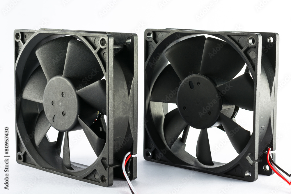 Computer cooling fan on white background Computer cooling fan on white background