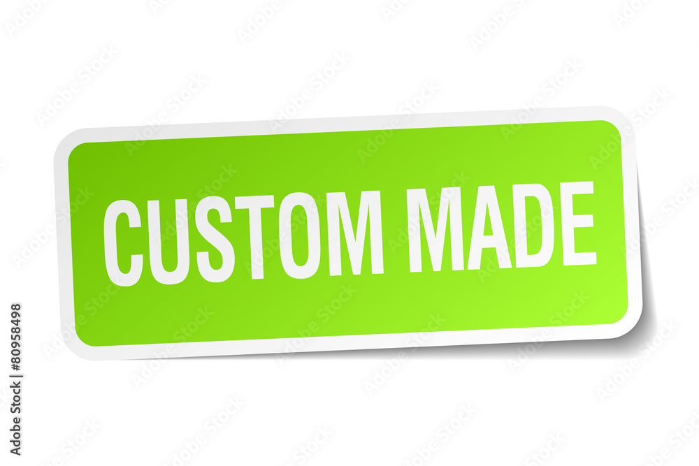 custom made green square sticker on white background custom made green square sticker on white background