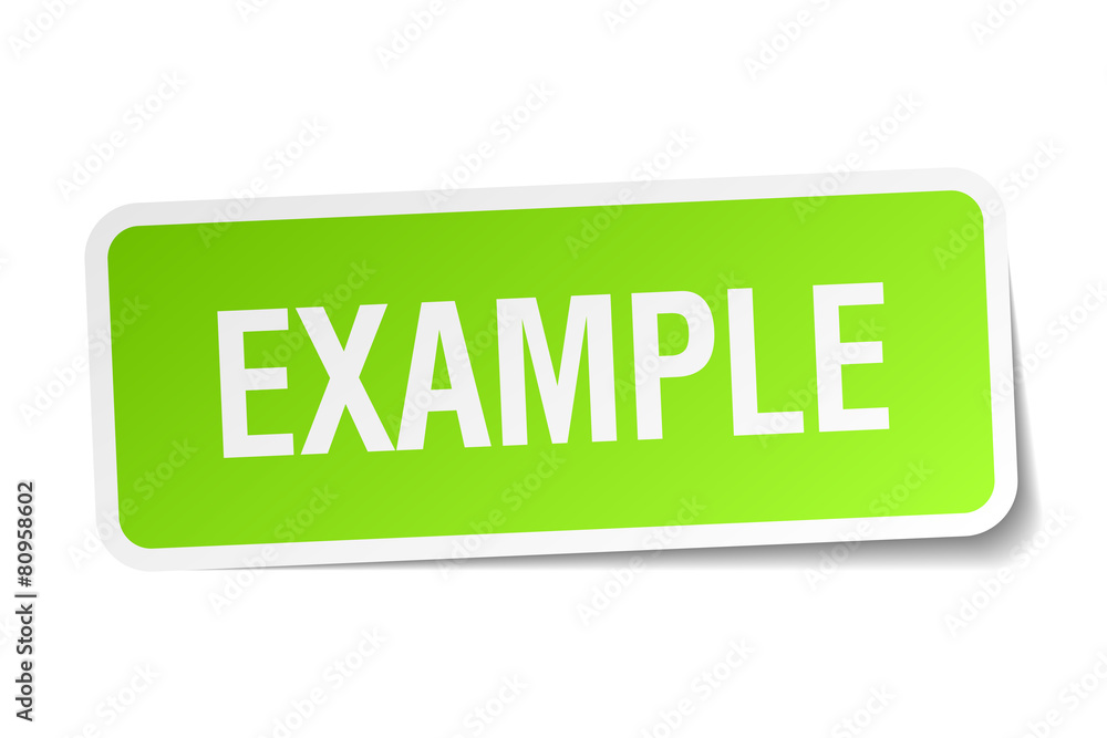 Fototapeta premium example green square sticker on white background
