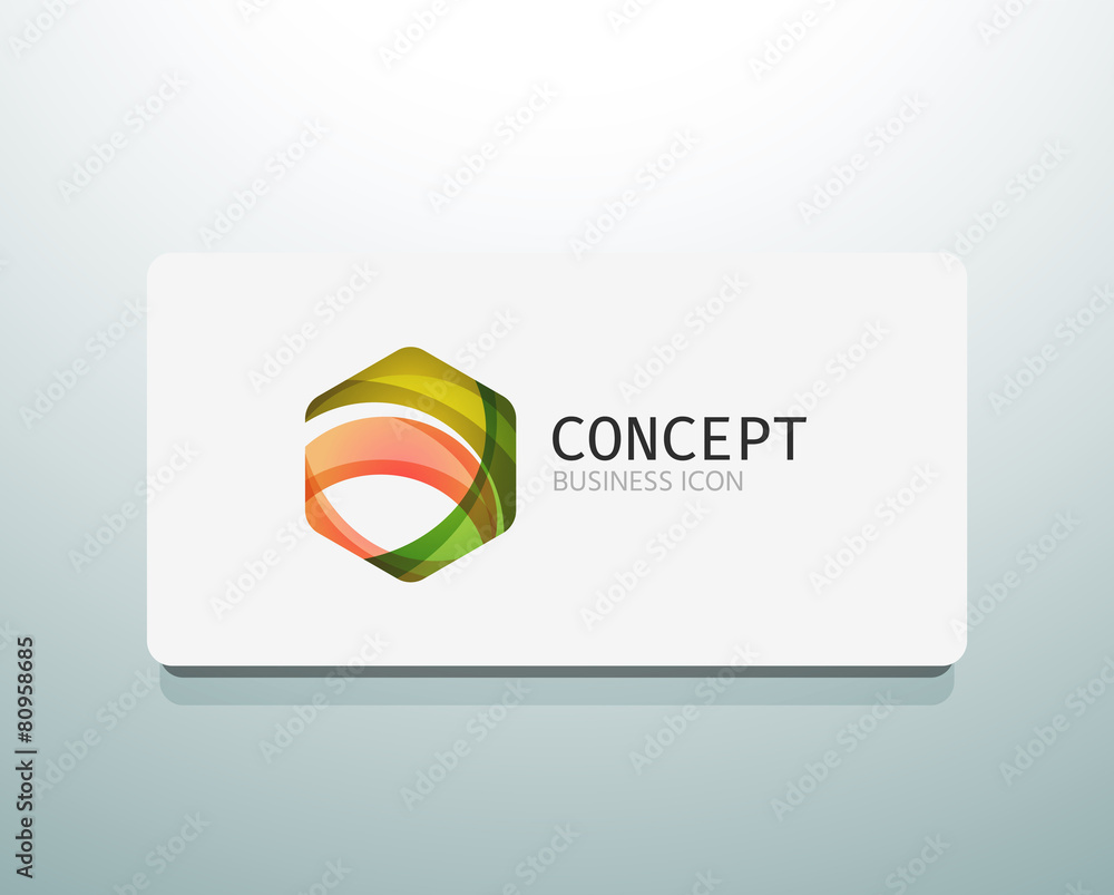Abstract logo design, wave shape hexagon Abstract logo design, wave shape hexagon