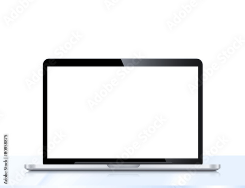 Modern LCD computer monitor  LCD display panel  isolated on white background