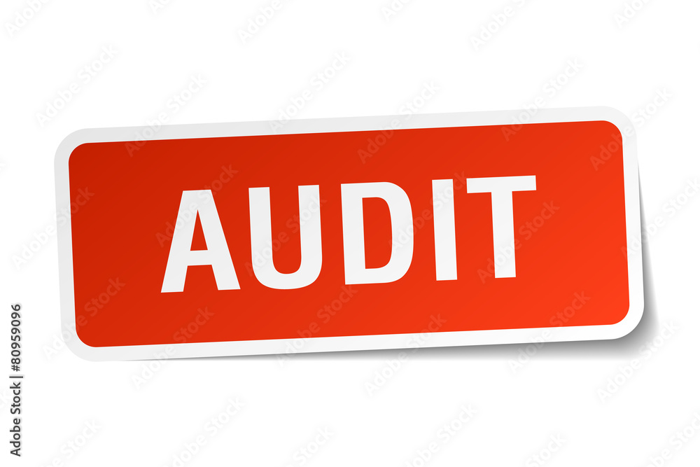 audit red square sticker isolated on white audit red square sticker isolated on white