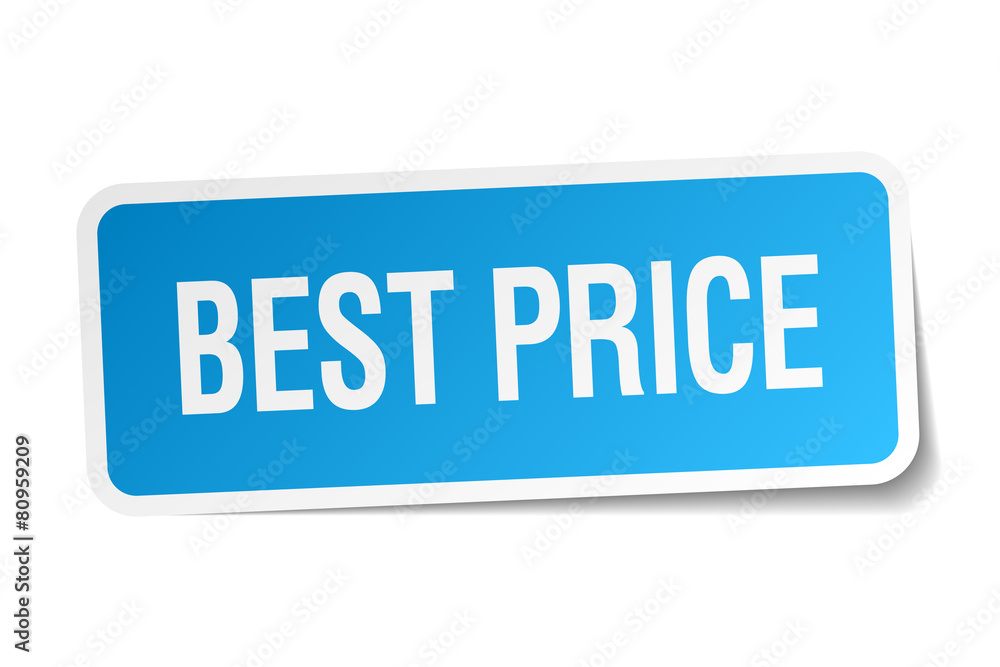 best price blue square sticker isolated on white best price blue square sticker isolated on white