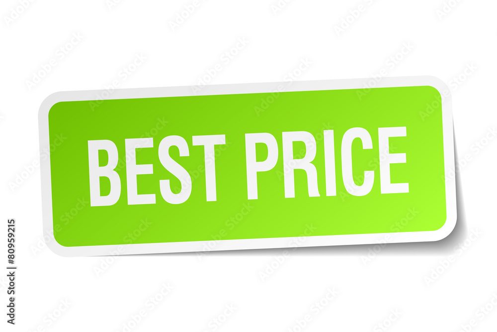 best price green square sticker on white background best price green square sticker on white background