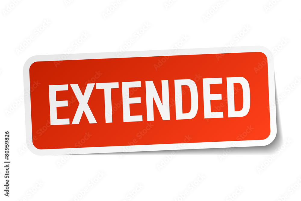 extended red square sticker isolated on white extended red square sticker isolated on white