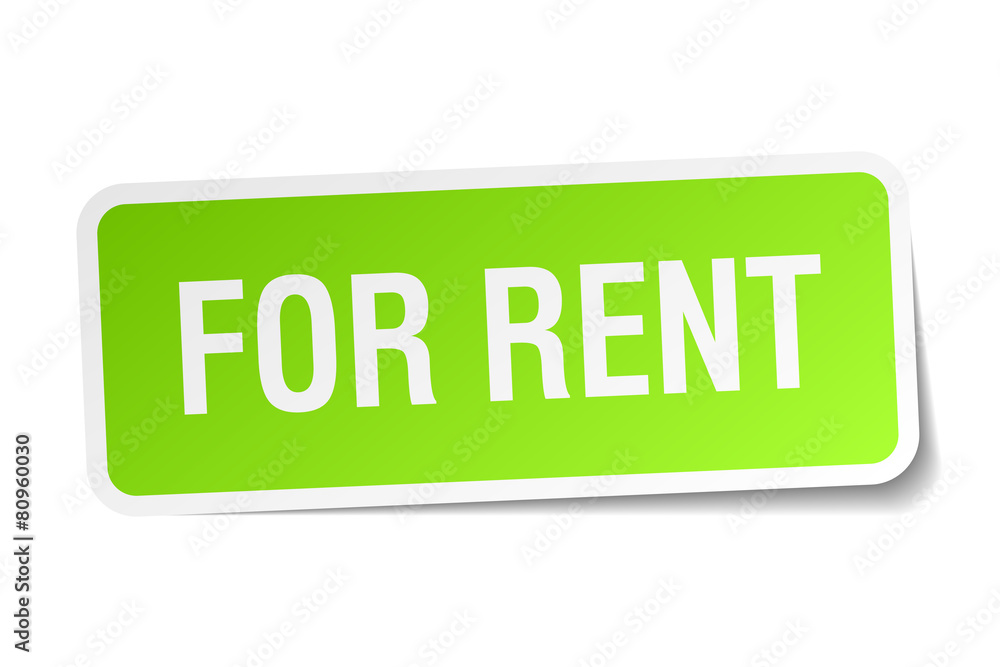 for rent green square sticker on white background for rent green square sticker on white background