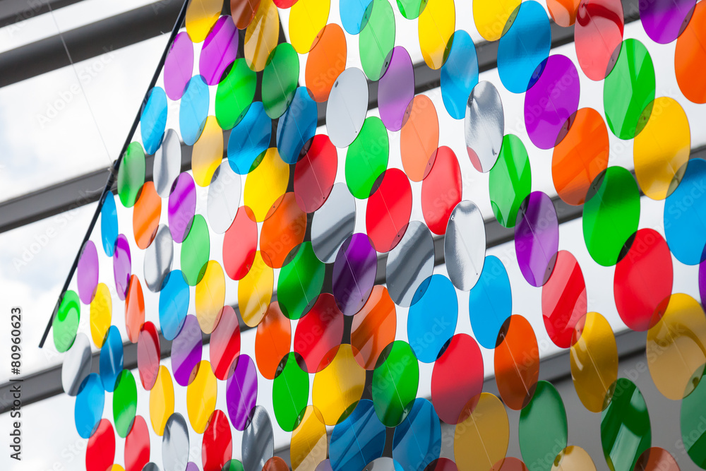 Abstract decoration made of plastic circles Abstract decoration made of plastic circles