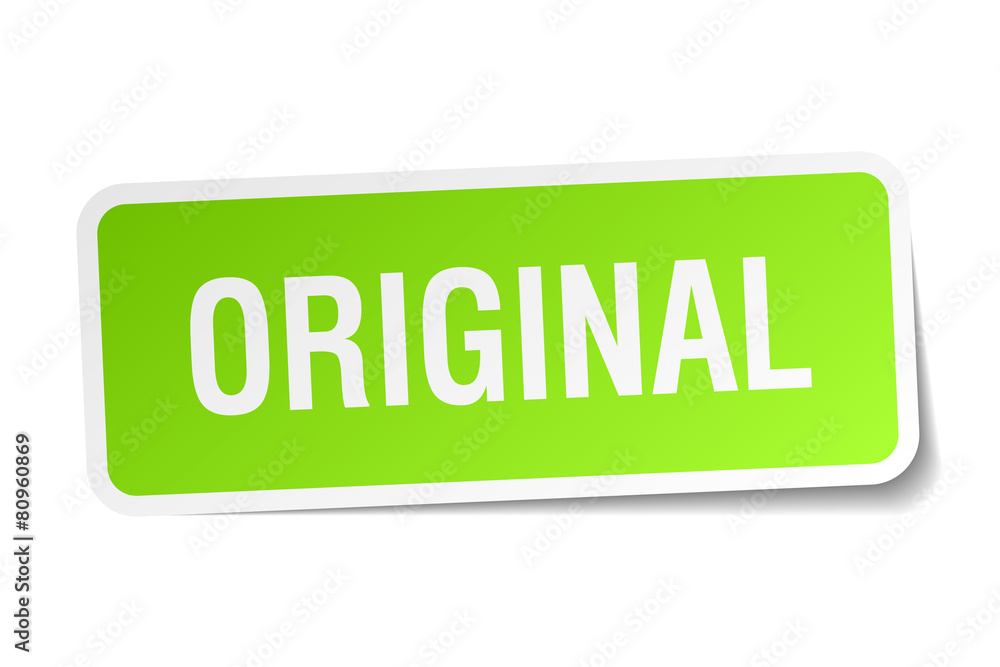 original green square sticker on white background original green square sticker on white background