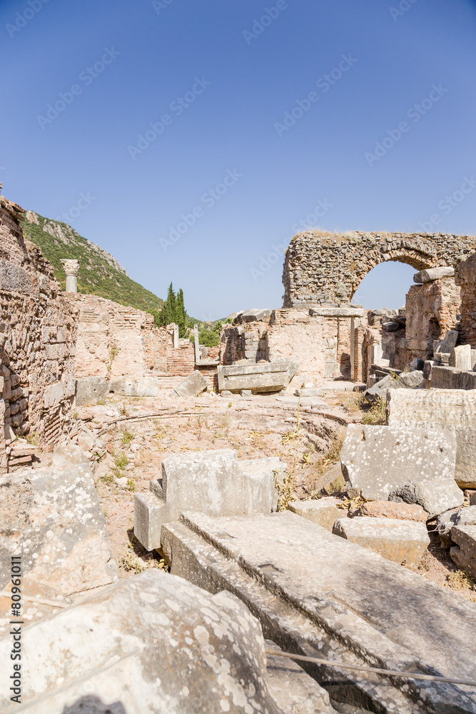 Ancient Ephesus, Turkey. Remains in the archaeological area
