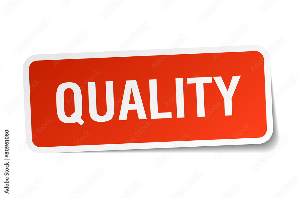 quality red square sticker isolated on white quality red square sticker isolated on white