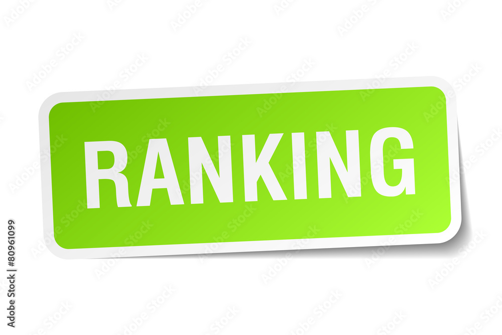 ranking green square sticker on white background ranking green square sticker on white background