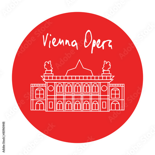 Vienna state opera house vector icon