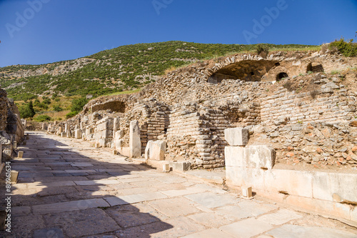 View of the ancient street in Ephesus, Turkey