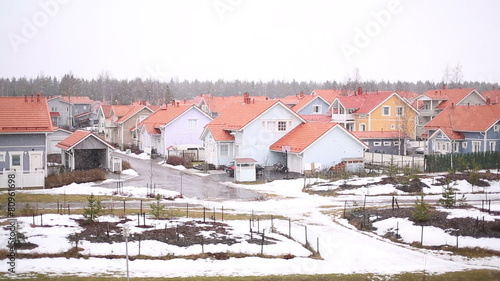 Snowfall in the suburbs photo