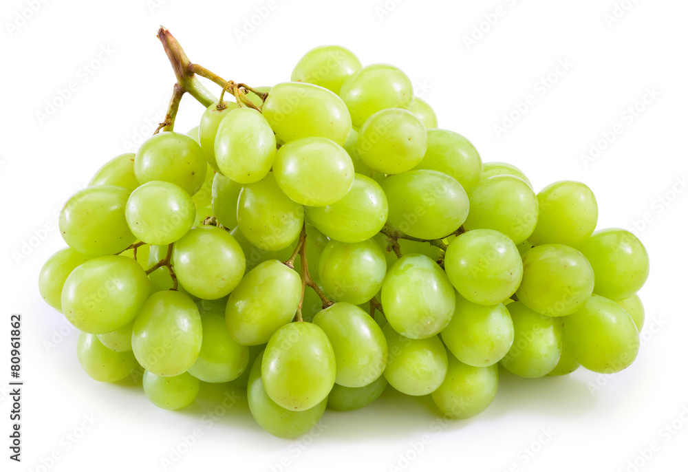 Green grape isolated on white background