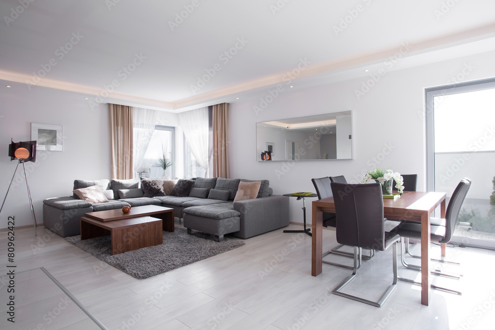 Fototapeta premium Dining table in living room