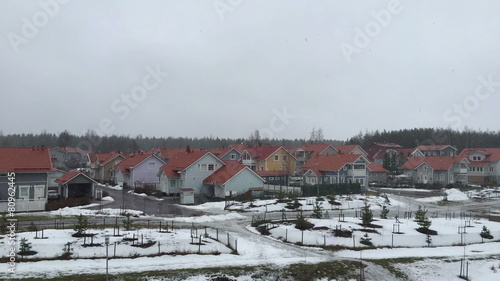 Snowfall in the suburbs photo