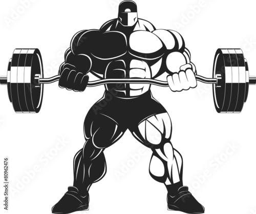 Bodybuilder with a barbell