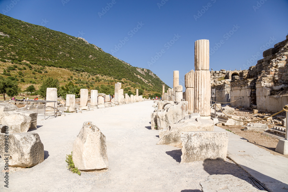 Ancient Ephesus, Turkey. The ruins of the ancient Basilica Ancient Ephesus, Turkey. The ruins of the ancient Basilica