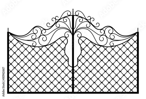 Forged gate. Architecture detail. Vector EPS10.